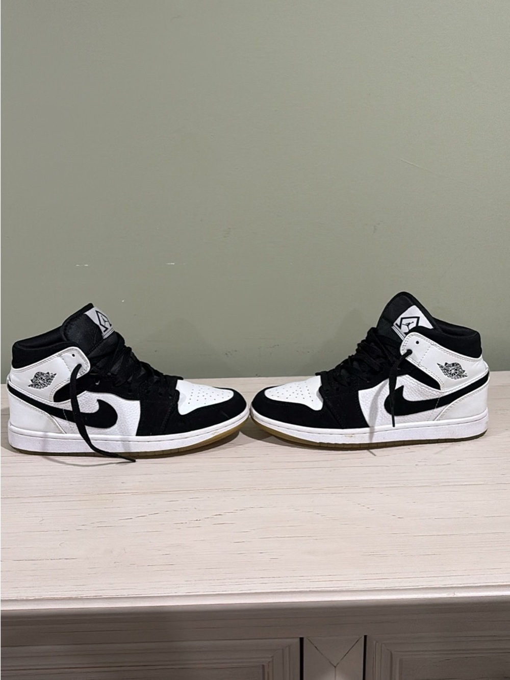 Nike Kids Black and White Mid-Top Sneakers